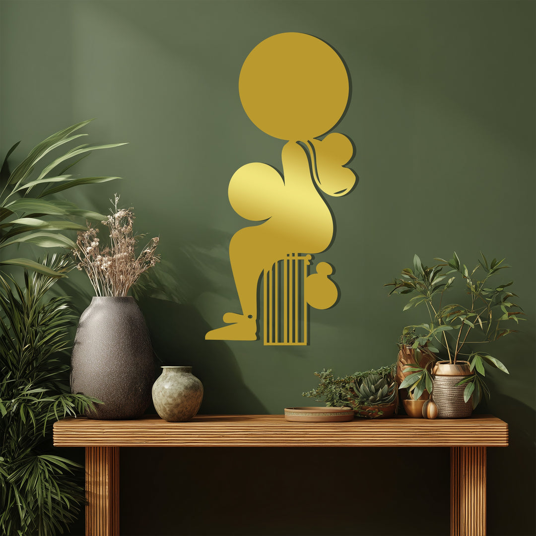 Sitting Woman Silhouette Metal Wall Art – Black Wall Sculpture