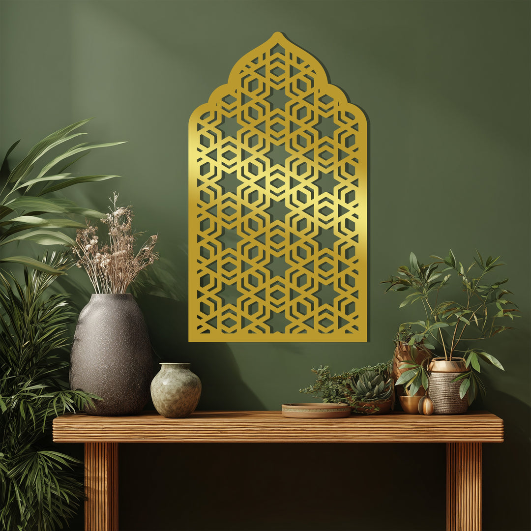 Göttliche Symmetrie – Ornamentale Geometrie Metall Wandbilder