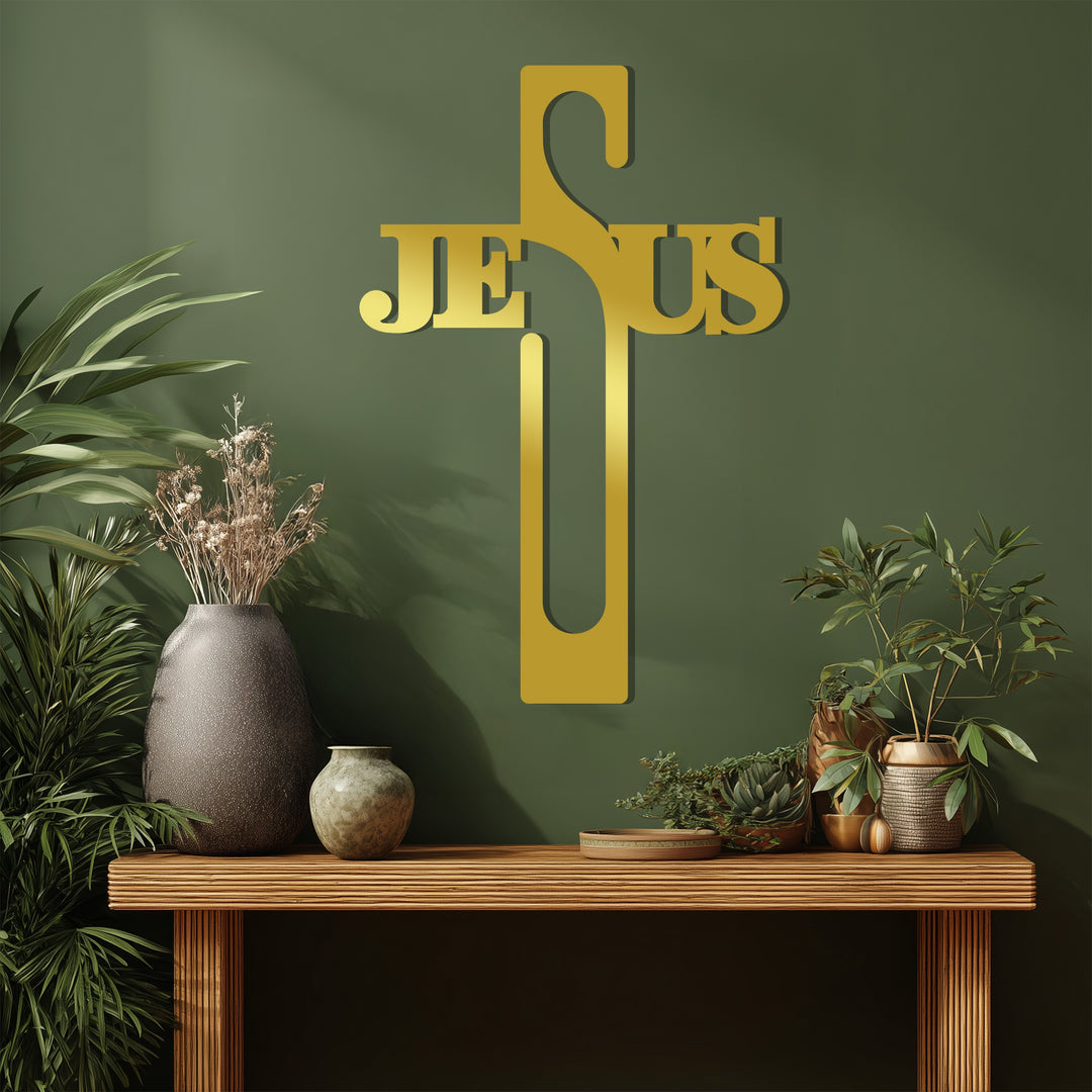 Faithful Cross – Modern Jesus Metal Wall Art