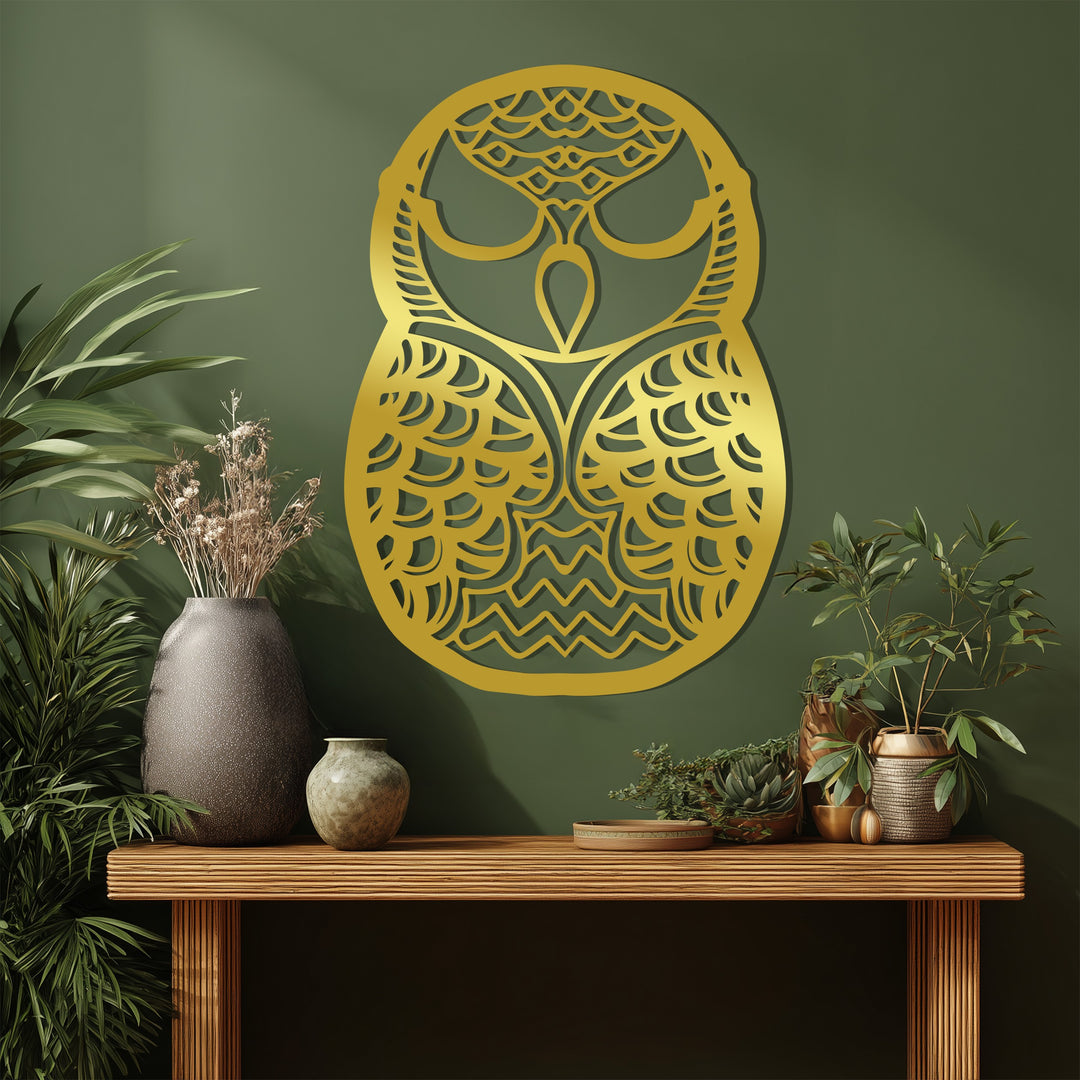 Decorative owl metal wall art