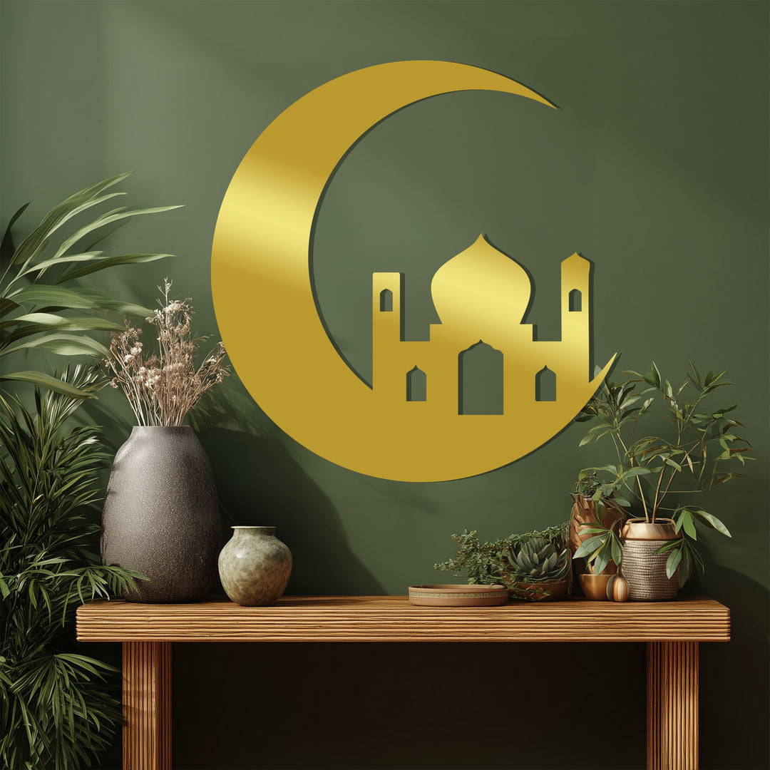 Eid mosque crescent metal wall decor