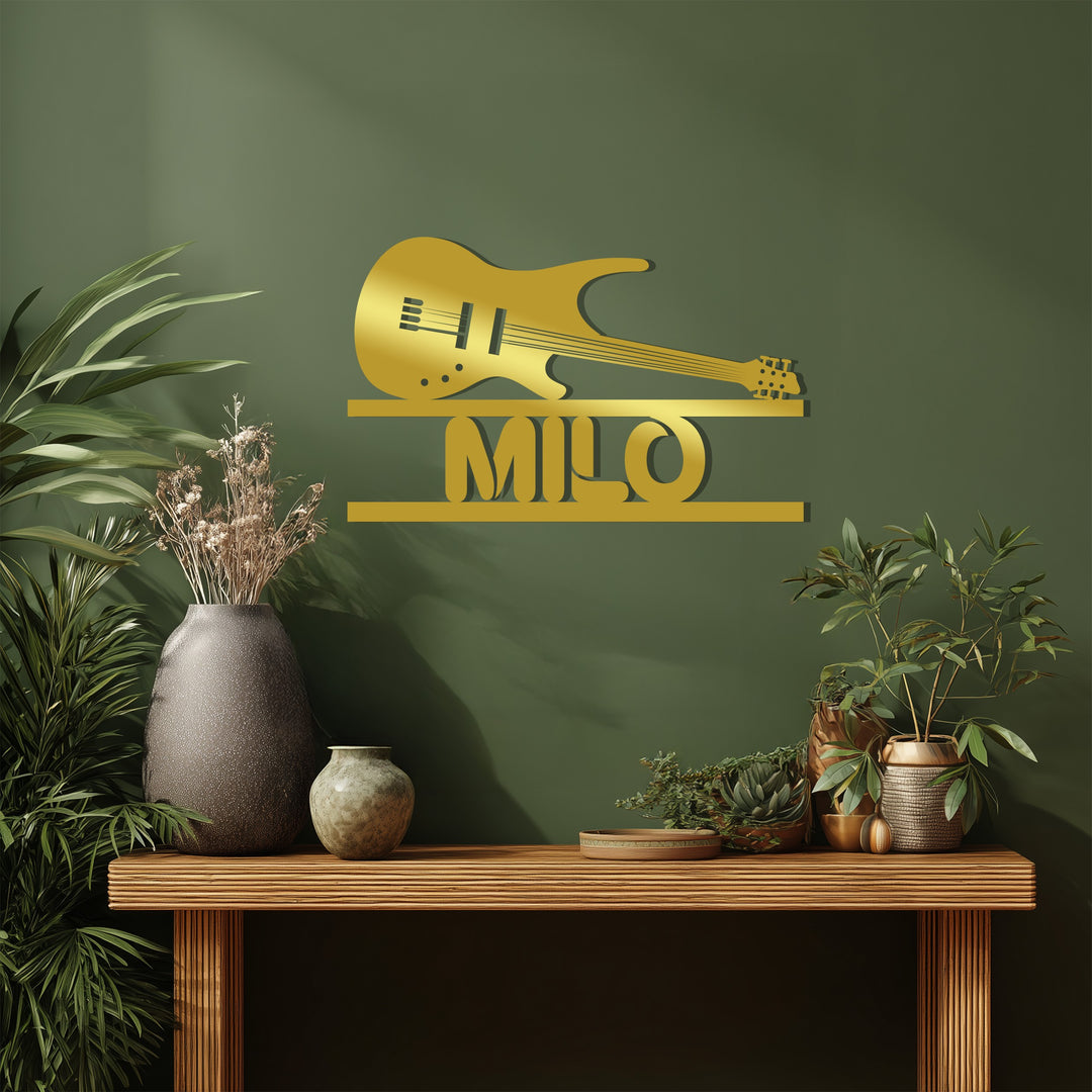 Milo Guitar Metal Wall Art – Personalized Music Lover Decor