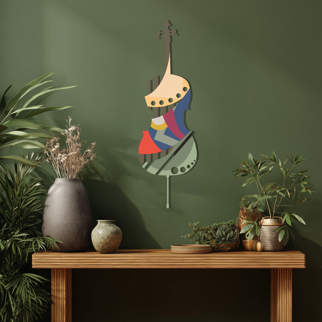 Abstract Violin Metal Wall Art – Modern Musical Decor