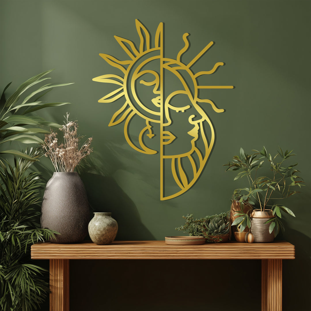 Yin yang inspired metal wall decoration