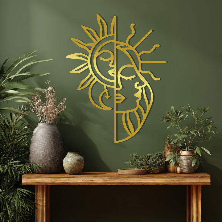 Yin yang inspired metal wall decoration