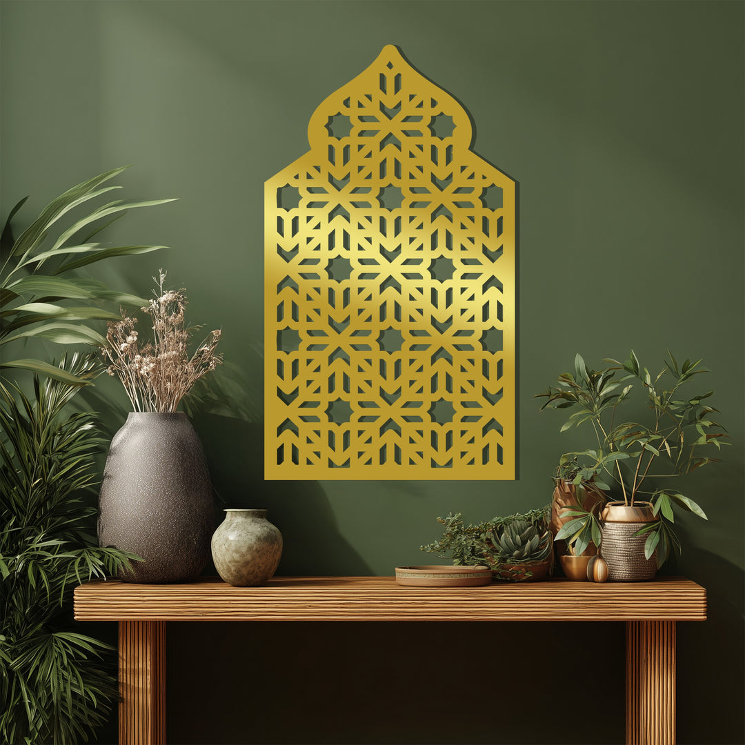 Göttliche Symmetrie – Ornamentale Geometrie Metall Wandbilder