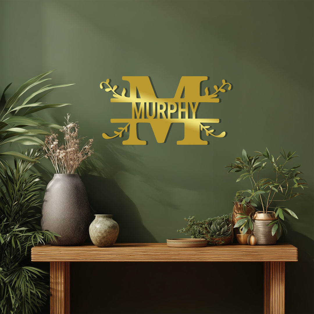 Custom Monogram Letter Sign – Personalized Metal Wall Art