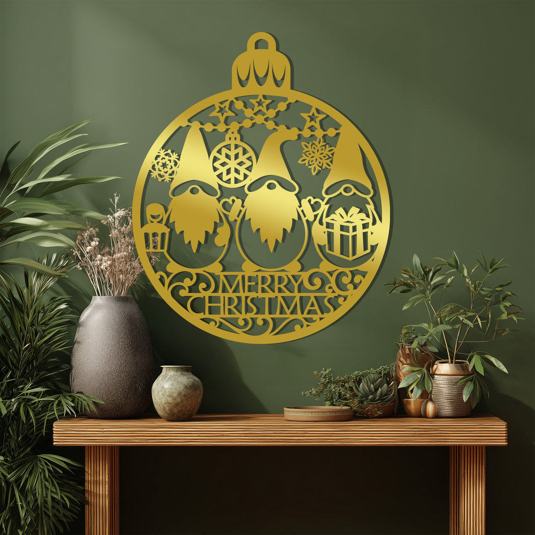 بهجة عيد الميلاد - عائلة الأقزام فن جداري معدني