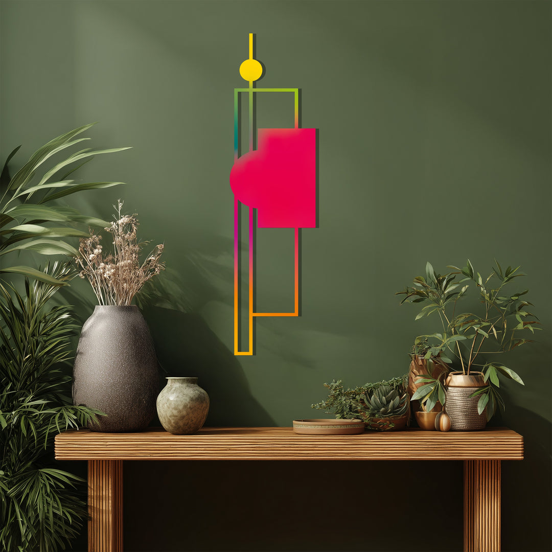 Minimal Geometric Line Metal Wall Art – Modern Abstract Home Decor