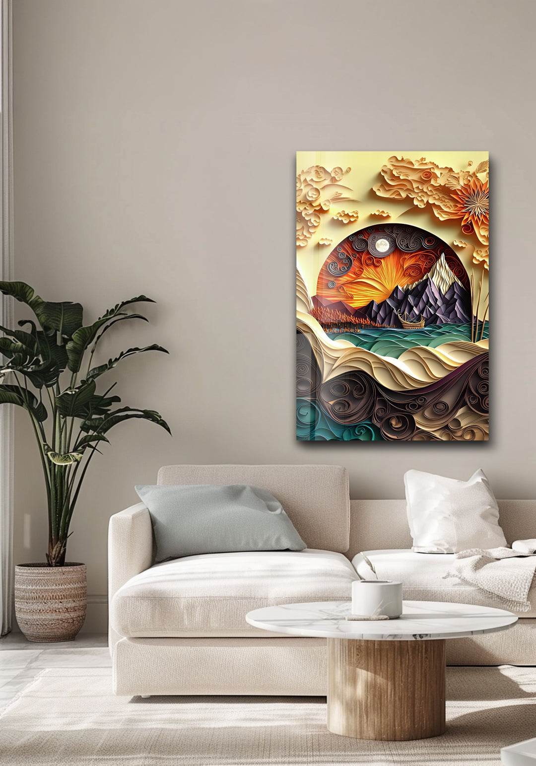 Voyage to the Fiery Mountains – Glass Wall Art