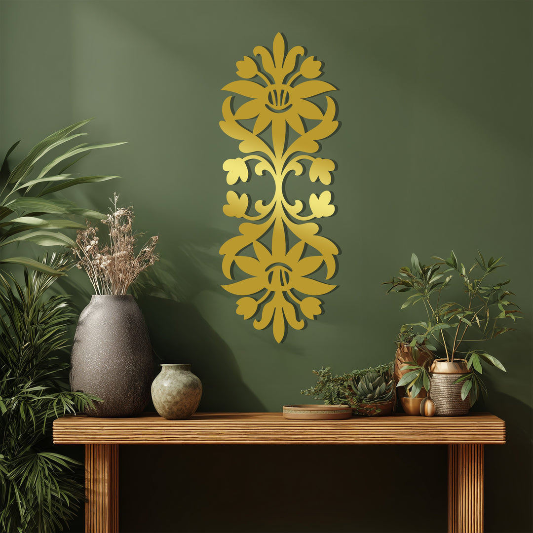 Armonia floreale – Nero elegante Decorazioni Murali in Metallo