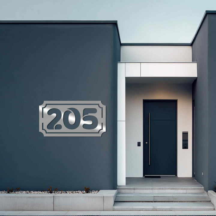 Classic style metal house numbers sign