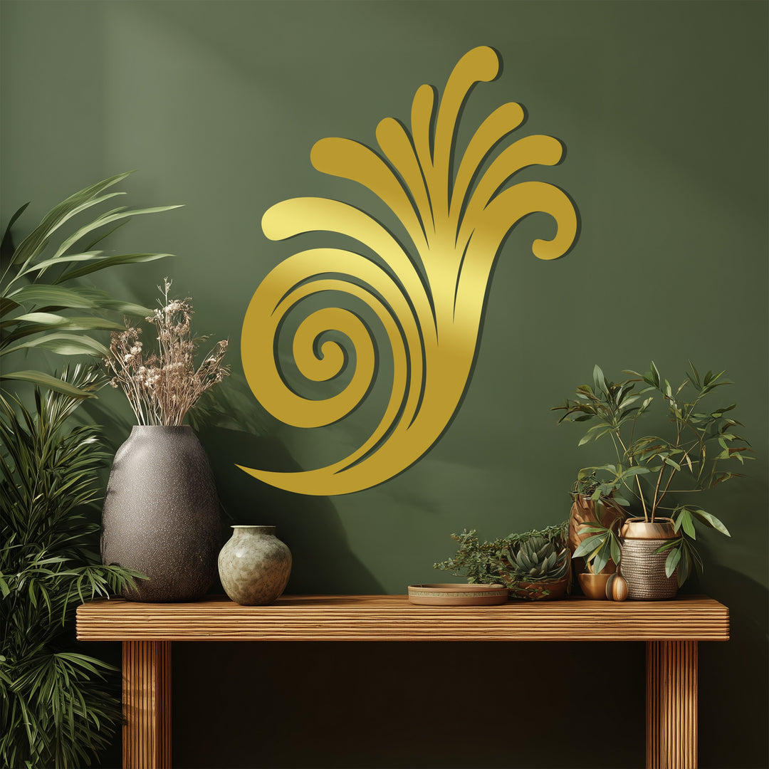 Spiral Wave Metal Wall Art – Black Modern Wall Sculpture