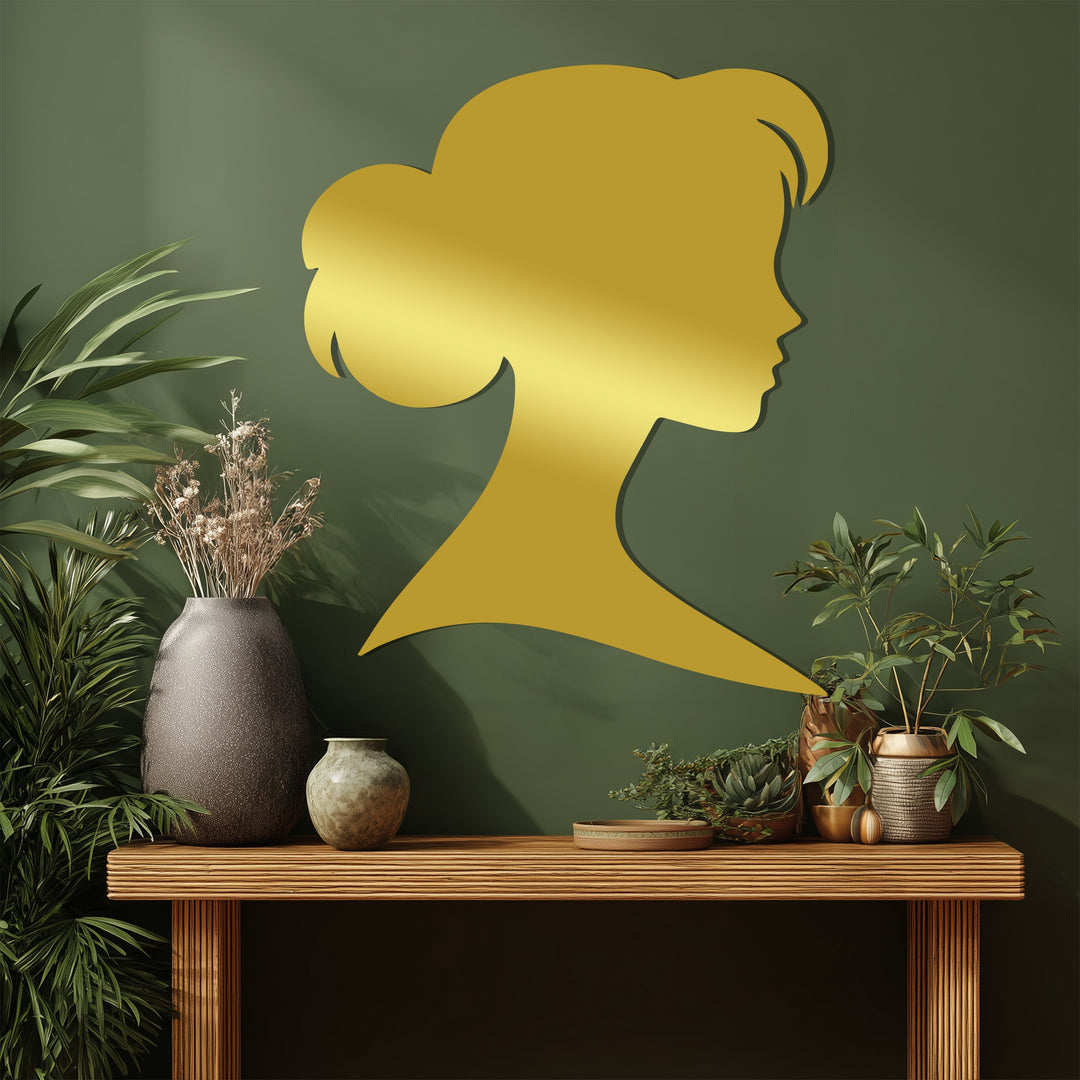 Woman Silhouette Metal Wall Art – Black Modern Wall Sculpture
