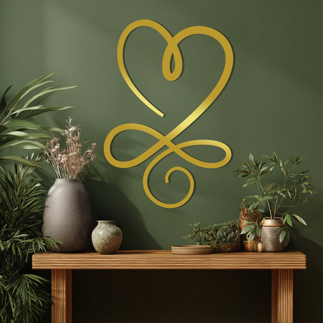 Eternal Love Heart – Minimalist Infinity Metal Wall Art