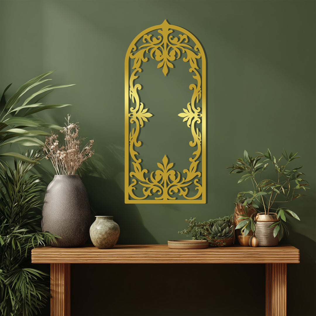 قوس ملكي – أسود مزخرف فن جداري معدني