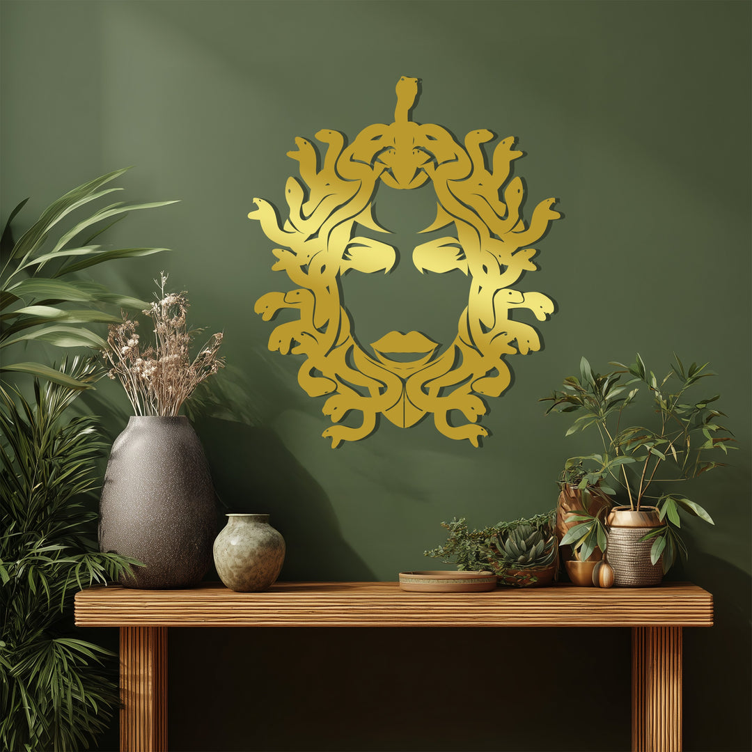 Medusa Metal Wall Art – Mythological Greek Goddess Silhouette