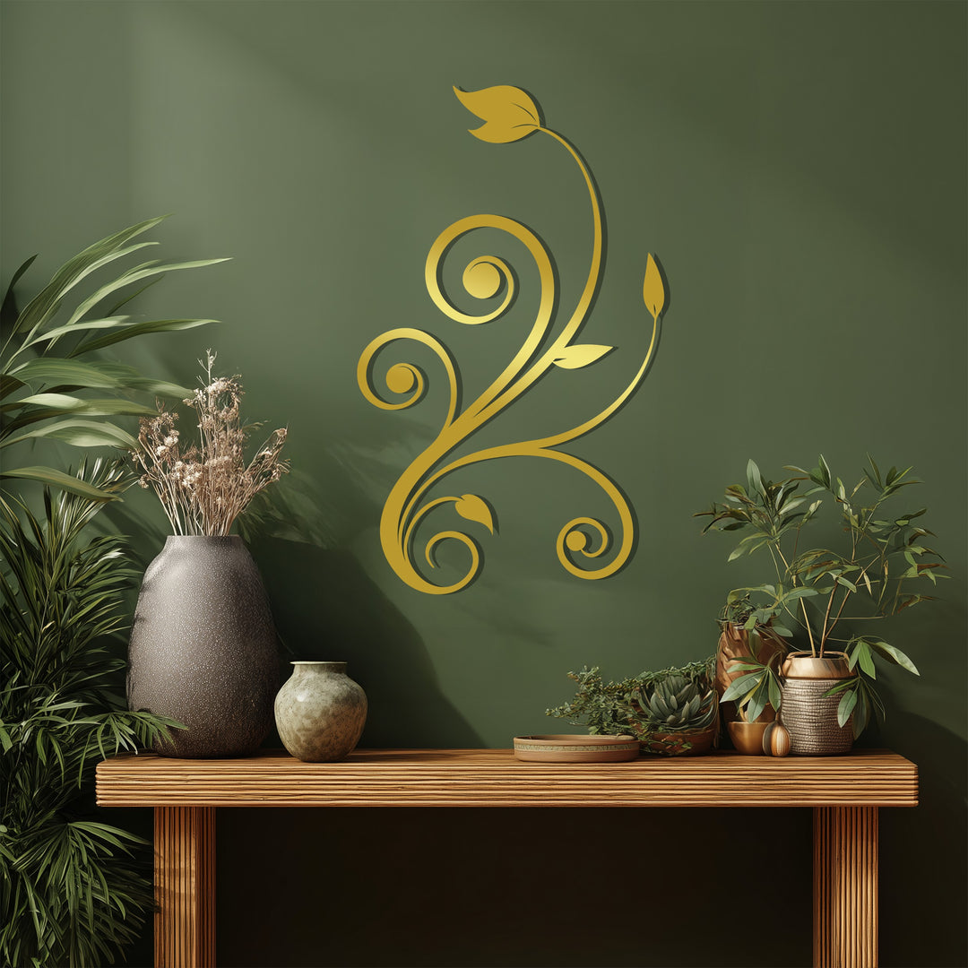 Elegant Floral Vine Metal Wall Art – Decorative Swirl Botanical Wall Decor