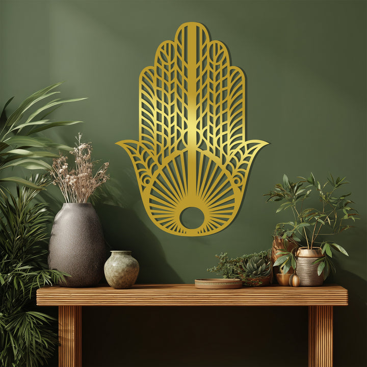 Modern protective Hamsa wall hanging metal wall decor