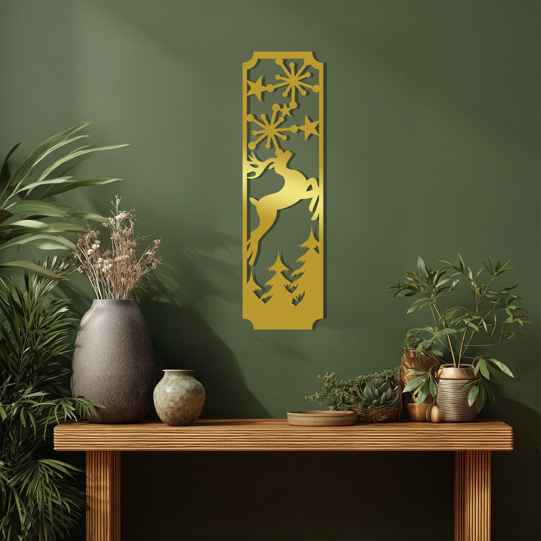 رنة رشيقة – شجرة عيد الميلاد وندفة الثلج فن جداري معدني