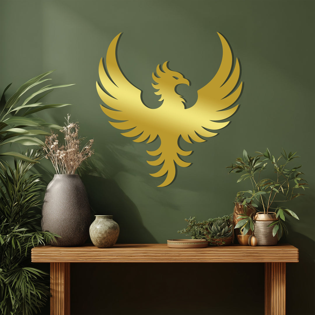 Modern phoenix design metal decoration