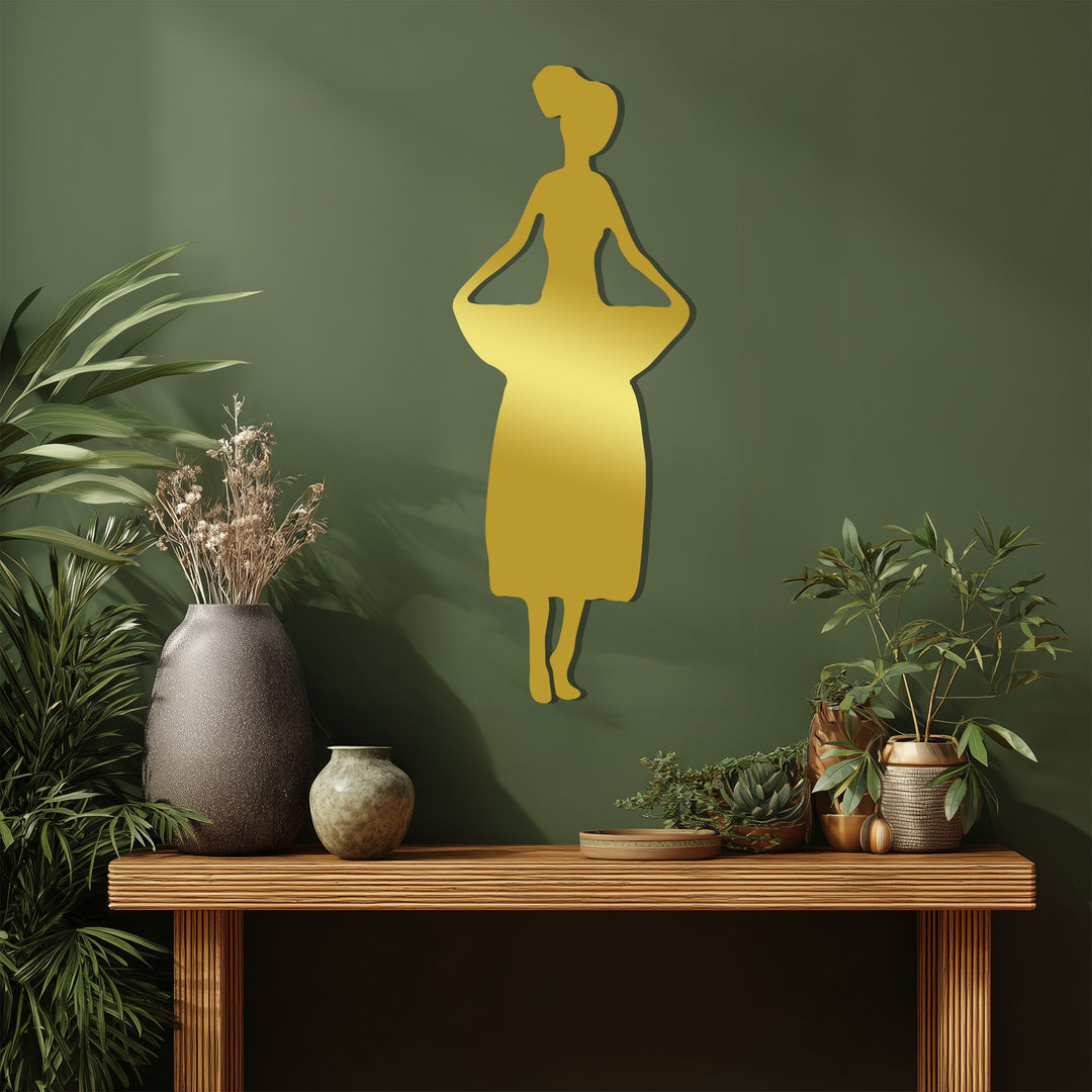 African Woman Metal Wall Art – Cultural Dance Silhouette