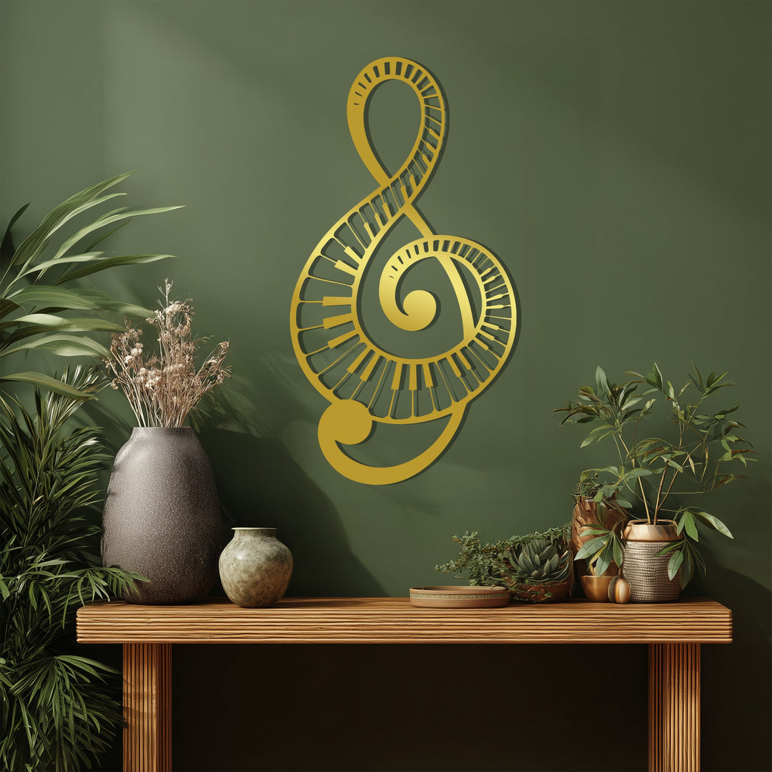 Piano Keys Treble Clef Metal Wall Art – Music Inspired Decor