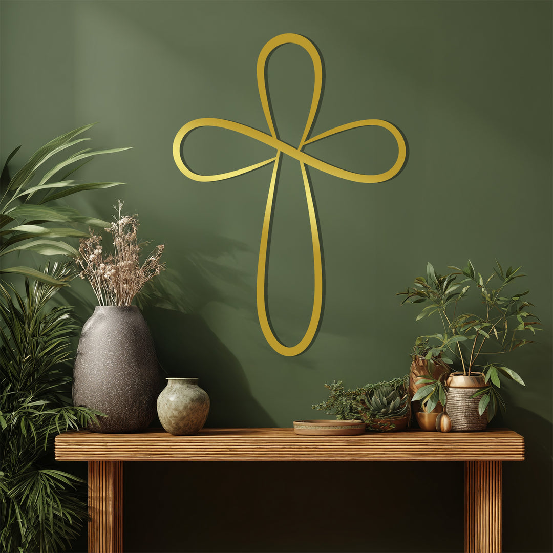 Infinite Grace – Croce ad anello d'argento Decorazioni Murali in Metallo