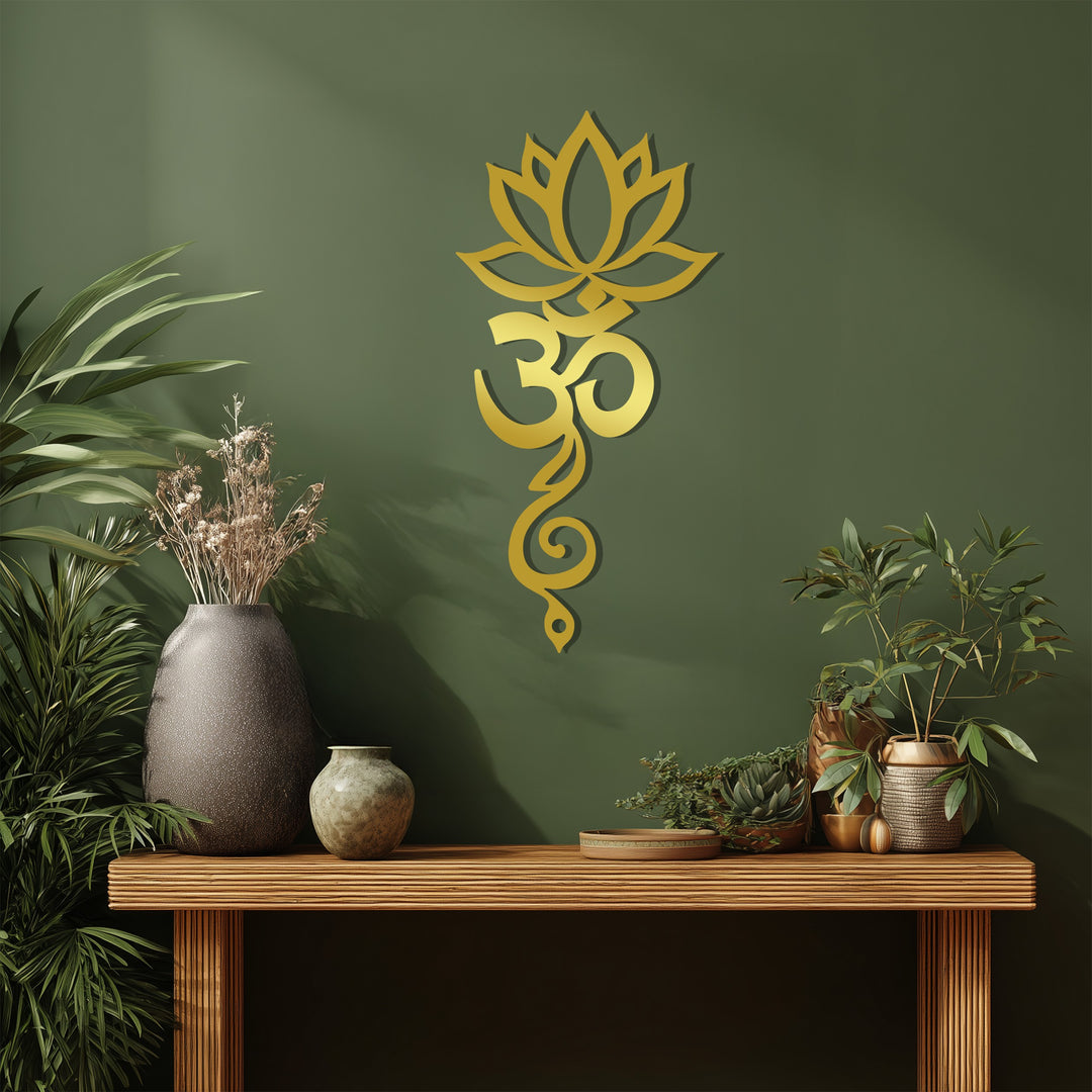 Lotus Om Metal Wall Art – Spiritual Yoga-Inspired Home Décor