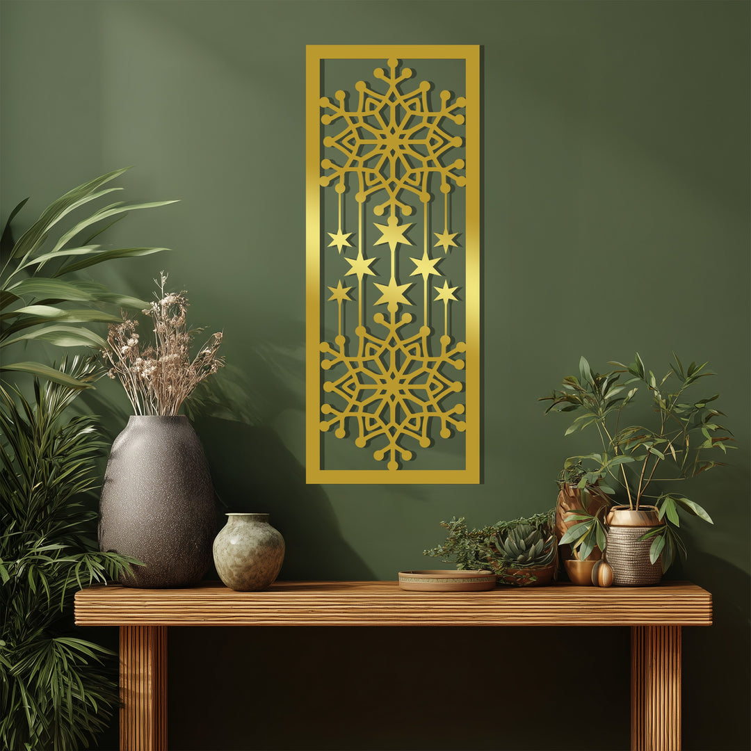 رقاقات الثلج المتساقطة – نجوم الشتاء فن جداري معدني