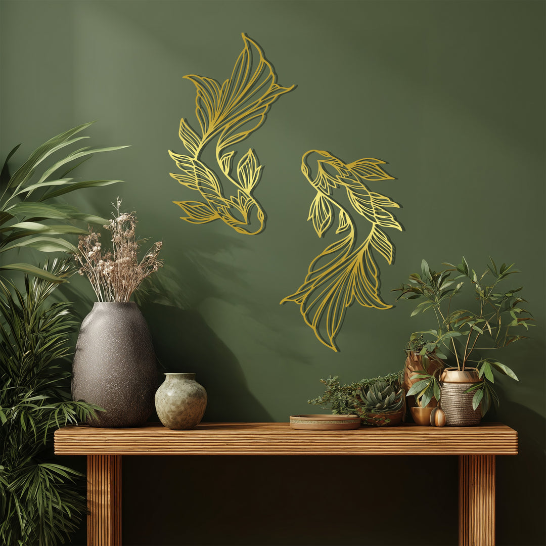 Koi Fish Harmony – Elegant Metal Wall Art