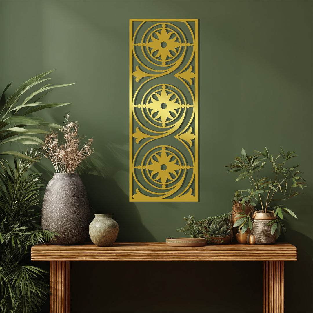 ماندالا التناغم الثلاثي - هندسية فن جداري معدني