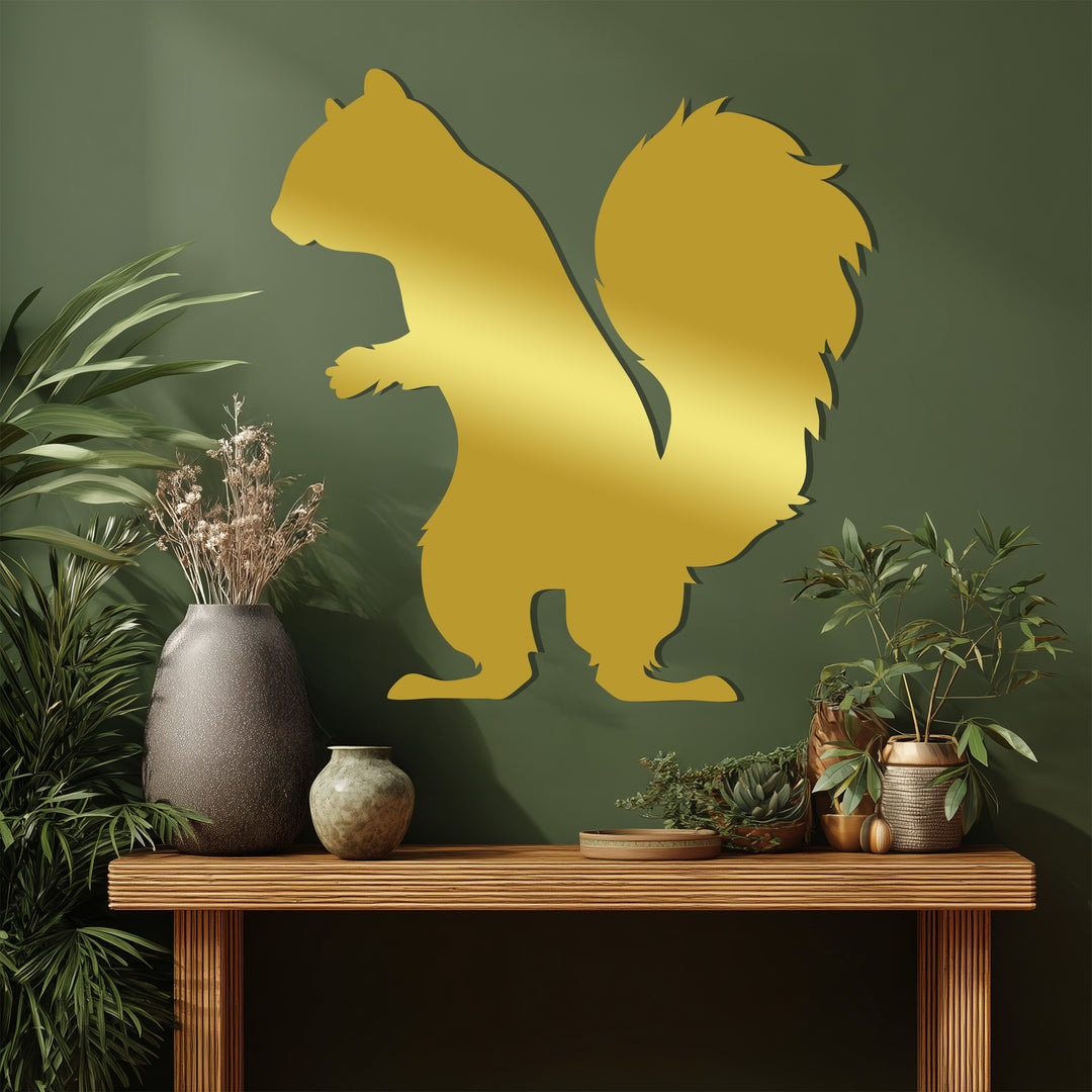 Squirrel Metal Wall Art – Woodland Animal Silhouette Décor