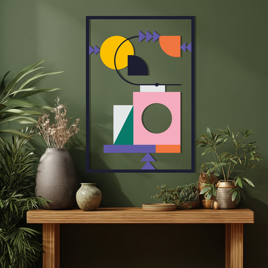 Geometric Harmony Metal Wall Art – Modern Abstract Home Decor