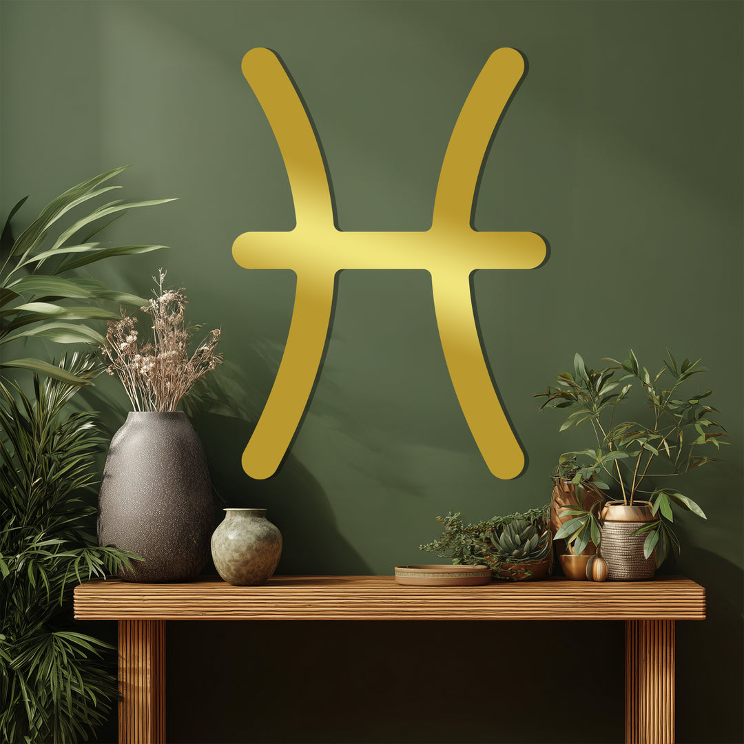 Pisces Zodiac Symbol – Astrology Metal Wall Art