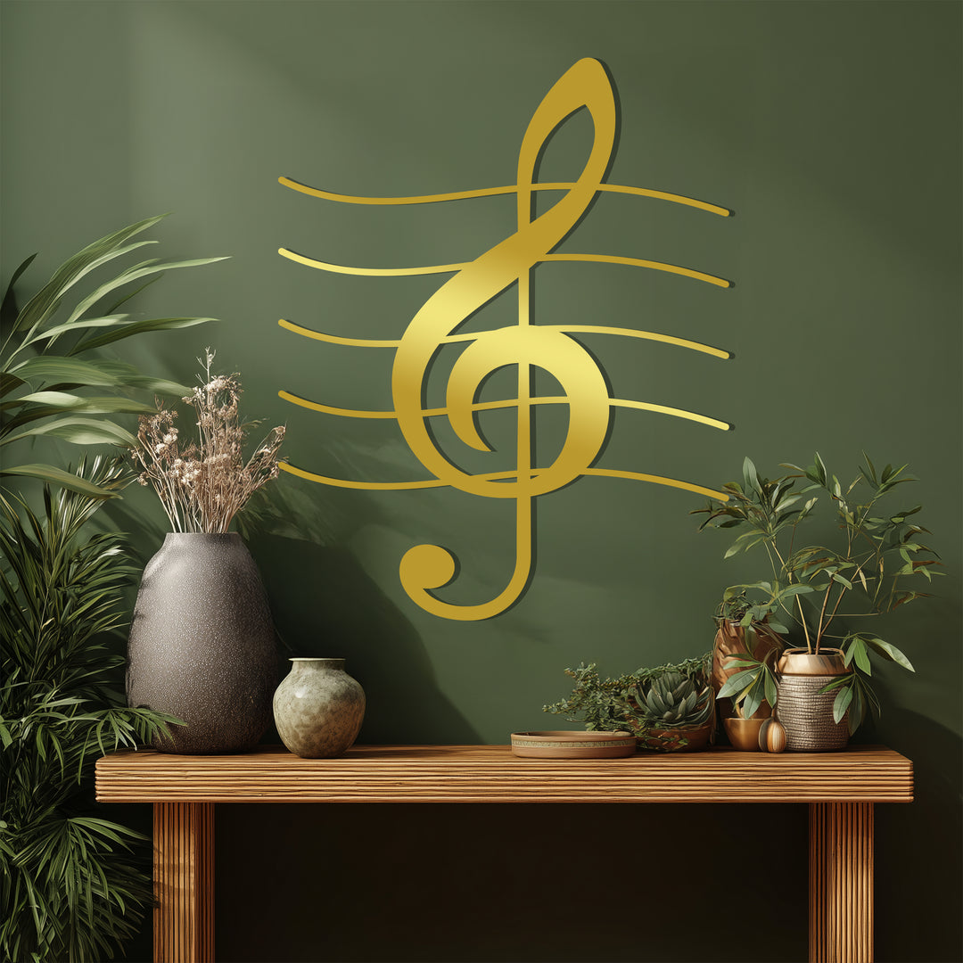 Treble Clef Metal Wall Art – Music Note Wall Decor