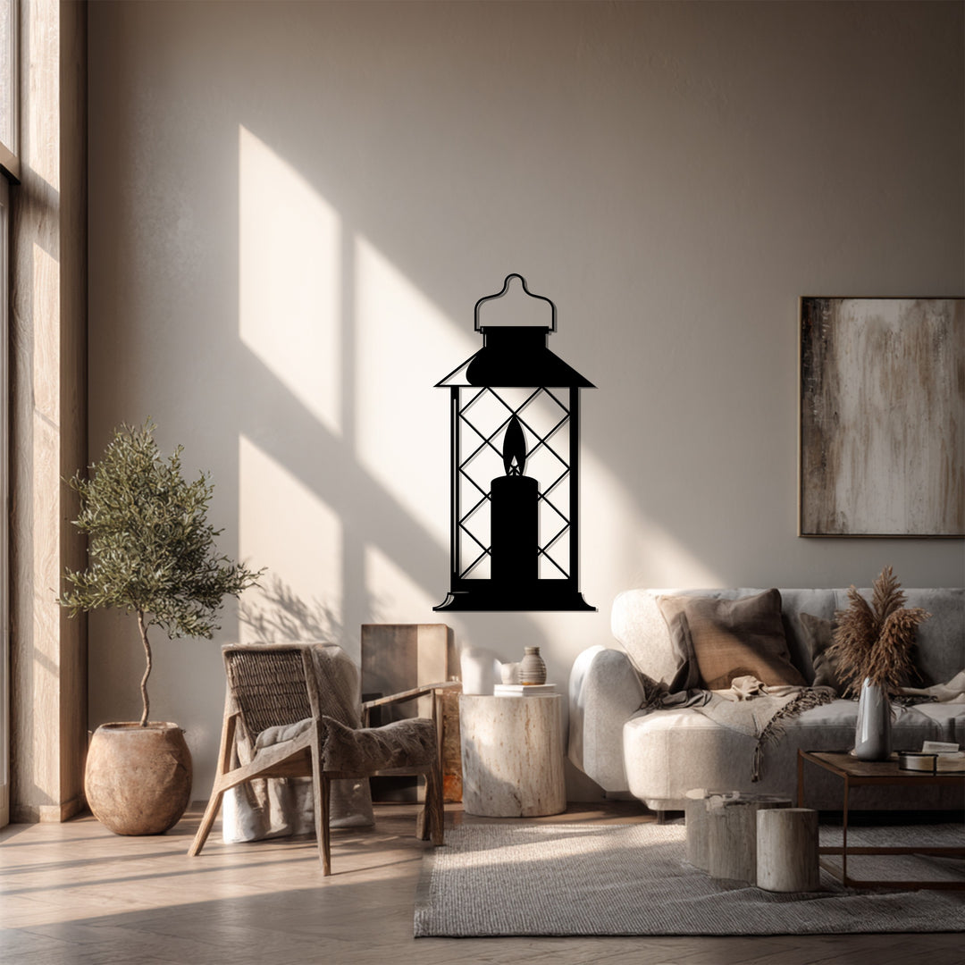 Ramadan lantern lattice metal wall art