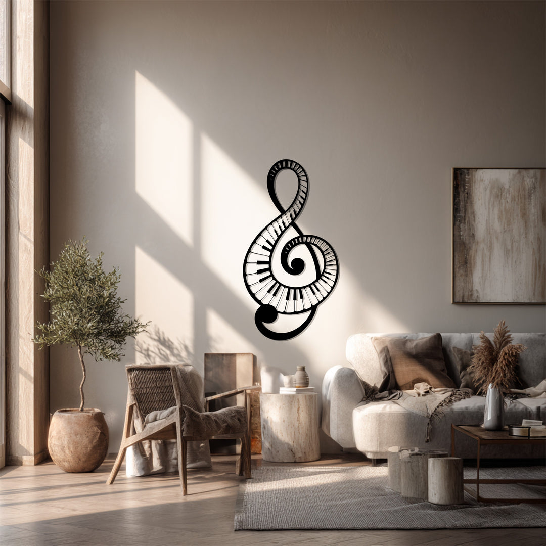 Piano Keys Treble Clef Metal Wall Art – Music Inspired Decor