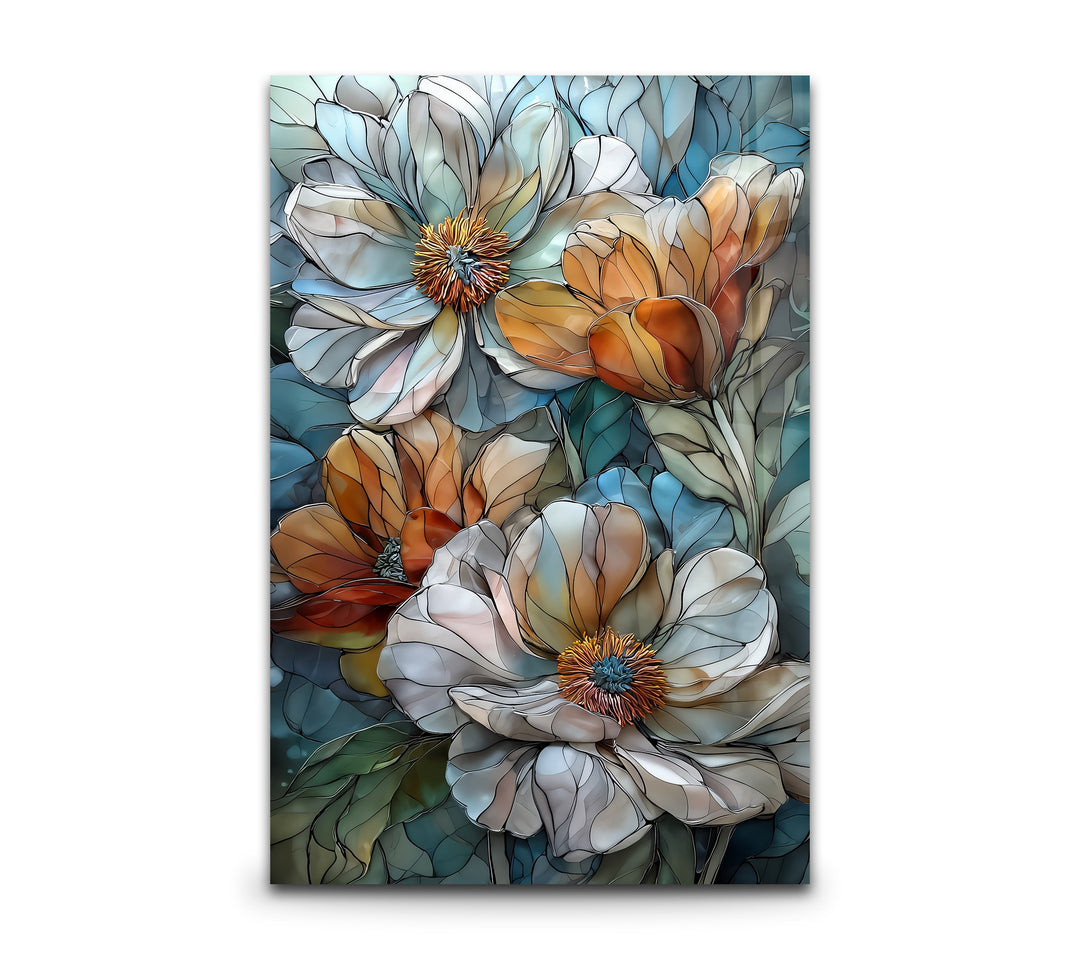 Whispers of Bloom – Floral Glass Wall Art