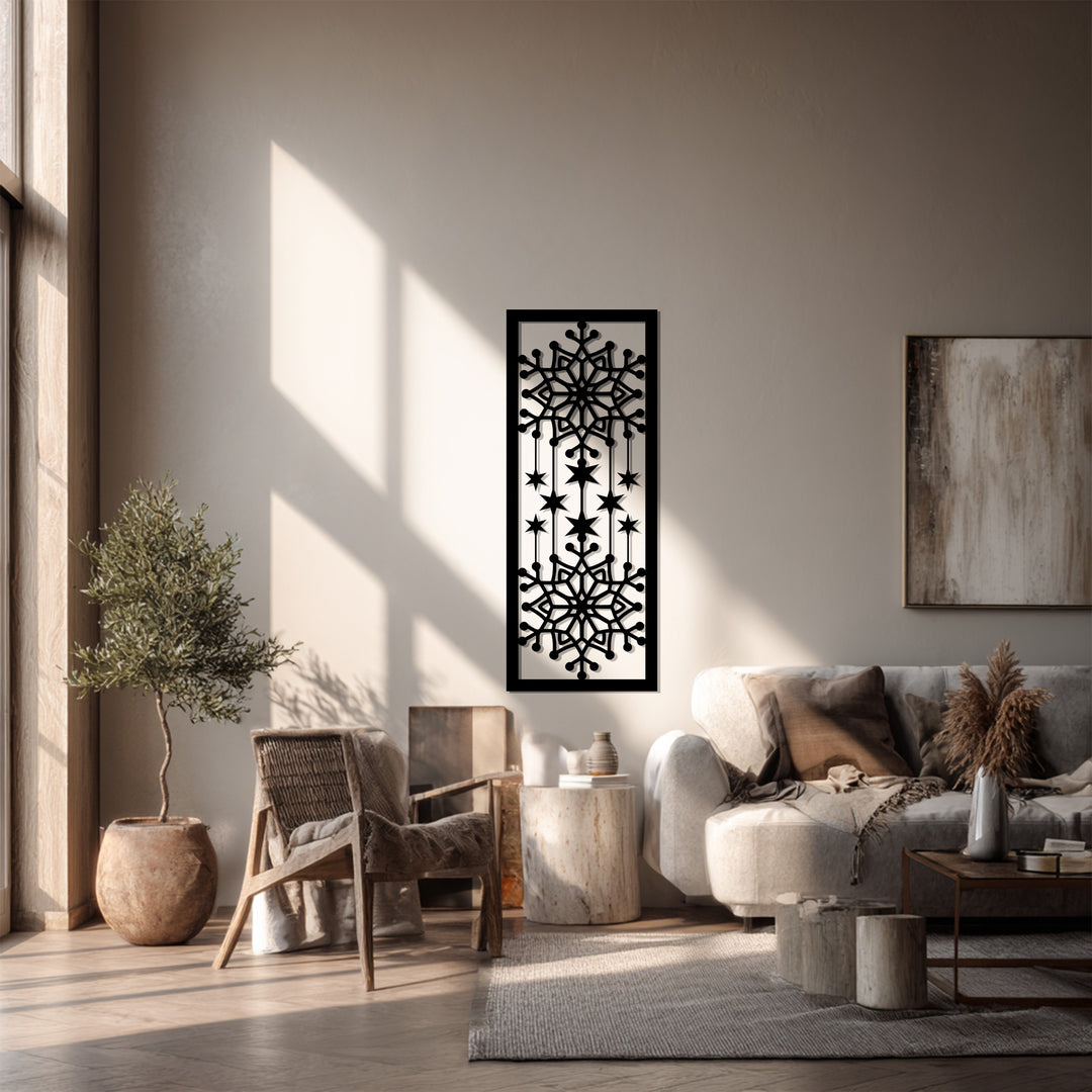 رقاقات الثلج المتساقطة – نجوم الشتاء فن جداري معدني