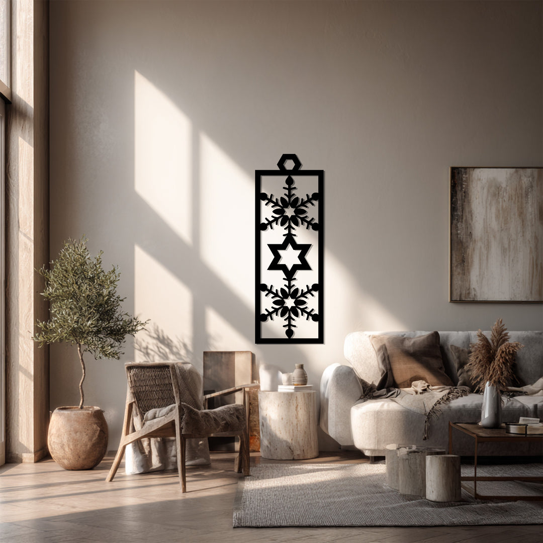 نجمة متجمدة – عيد ميلاد ندفة الثلج فن جداري معدني