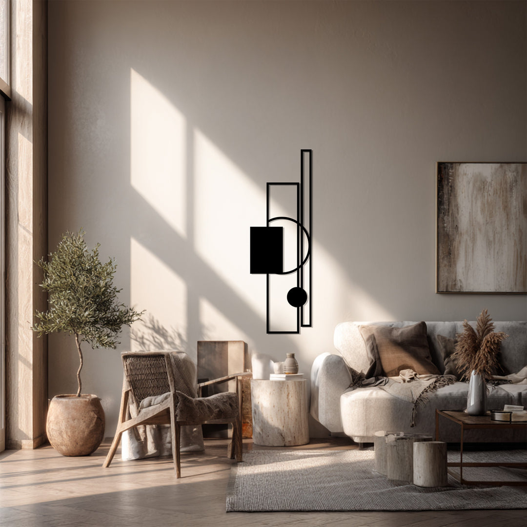 Modern Geometric Lines Metal Wall Art – Minimalist Abstract Home Decor