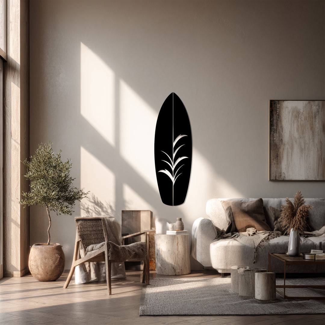 Tropical Surfboard Metal Wall Art – Modern Coastal Decor