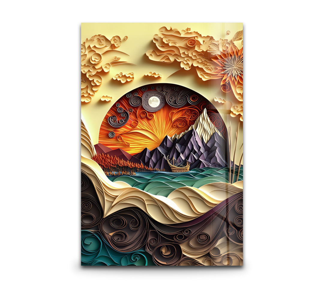Voyage to the Fiery Mountains – Glass Wall Art