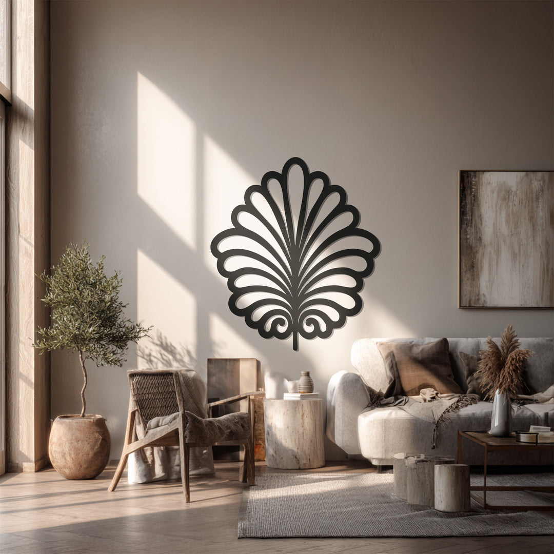Botanical Leaf Metal Wall Art – Black Modern Wall Sculpture