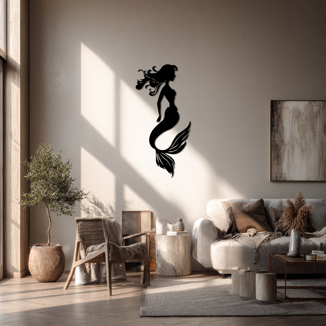Ocean Dream Mermaid – Elegant Metal Wall Art for Modern Interiors