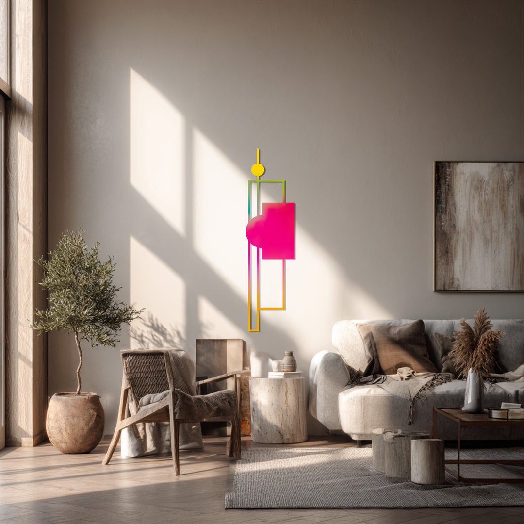 Minimal Geometric Line Metal Wall Art – Modern Abstract Home Decor