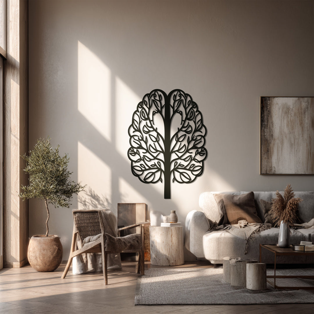 Tree of Life Metal Wall Art – Black Modern Wall Sculpture