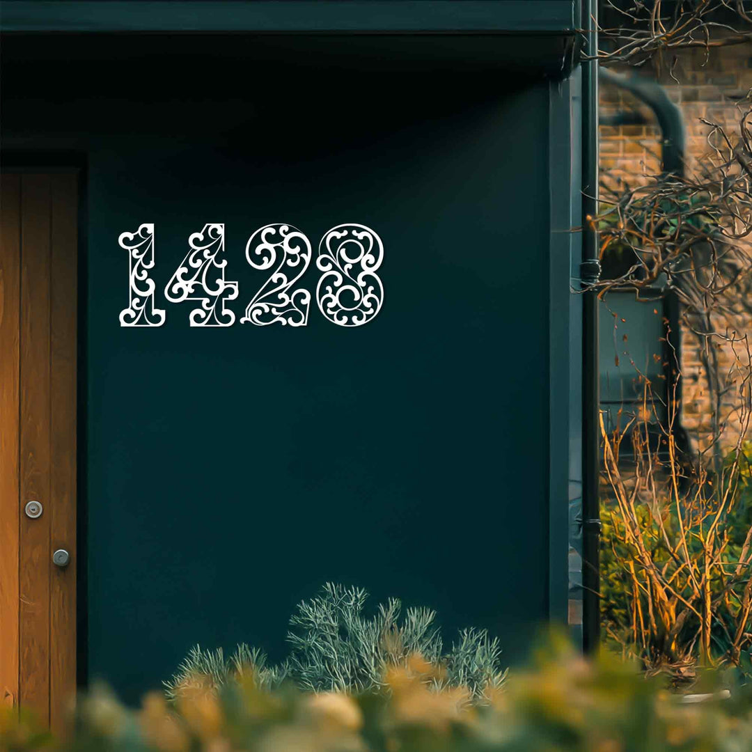 Classic decorative metal address number display