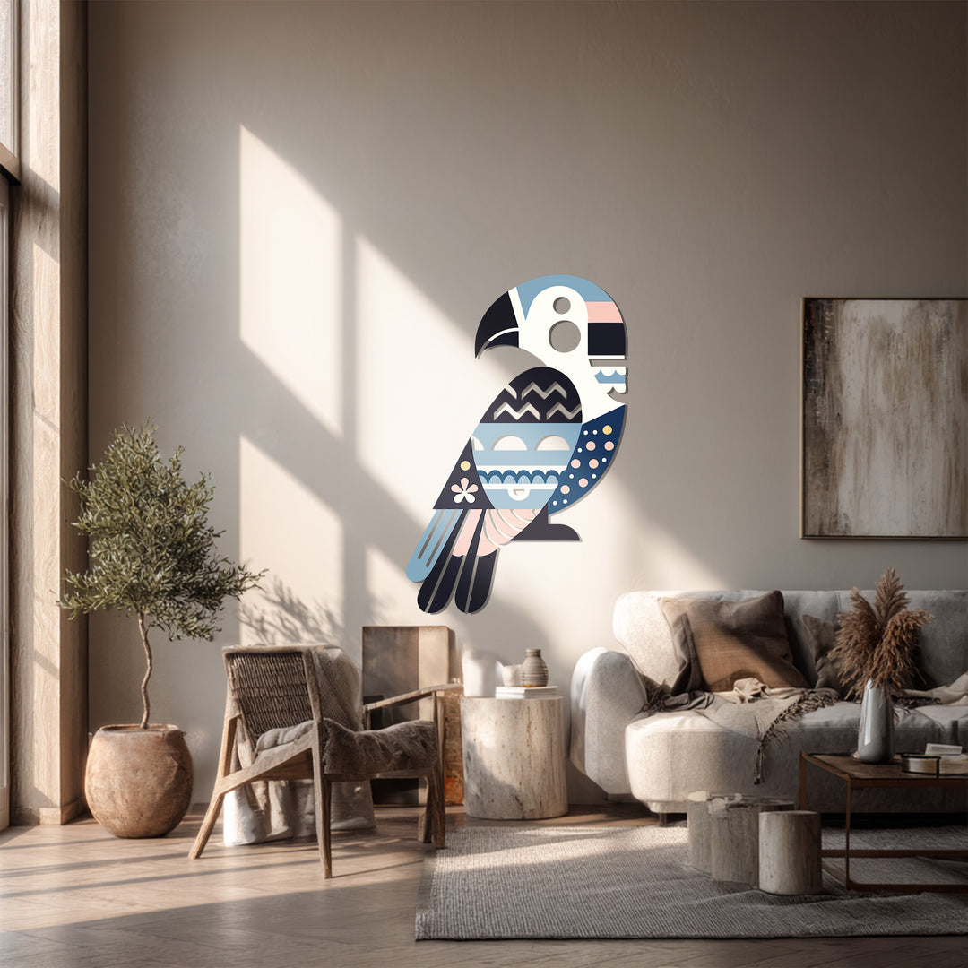 Geometric Parrot Metal Wall Art – Modern Bird-Inspired Home Decor